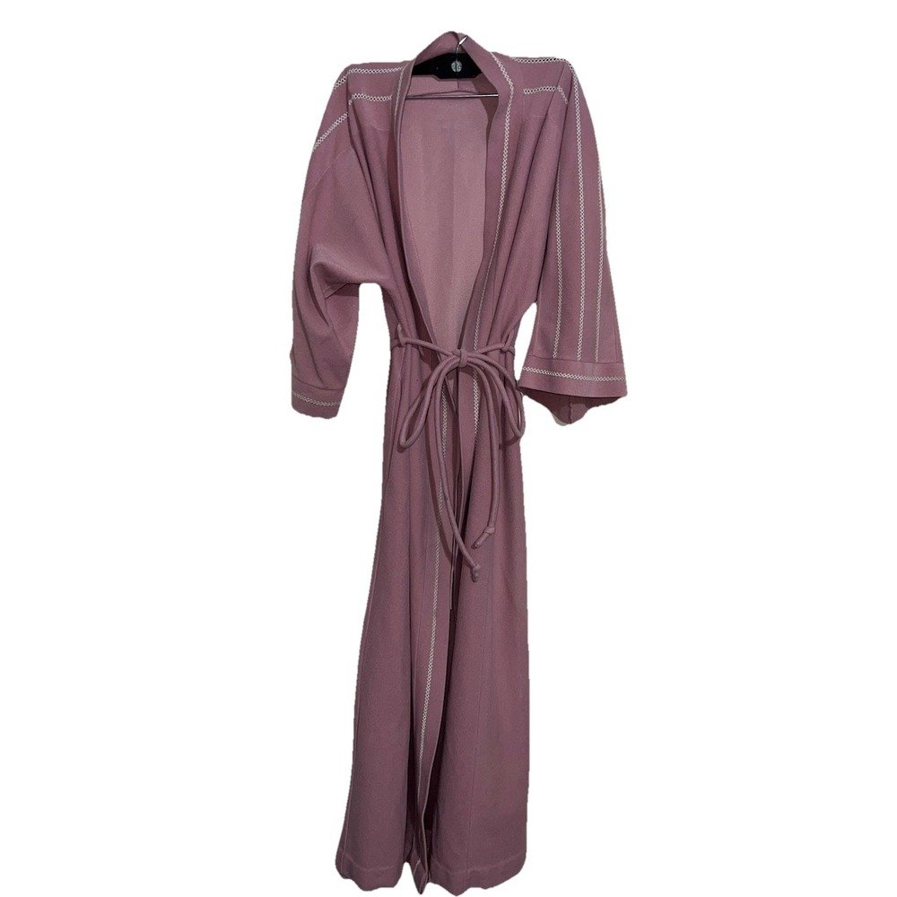 Vasserette Pink Velour Robe  Size Medium Vintage Made‎ In USA